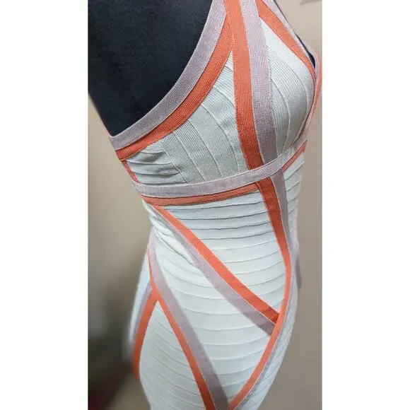 Authentic Herve Leger Sexy Bandage Dress Stretch Cocktail Sz SMALL Orig $1790 - Picture 5 of 6